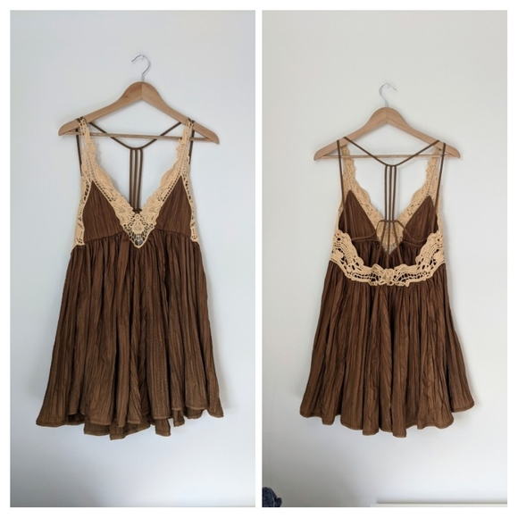Free People Dresses & Skirts - FP lacey strappy back babydoll dress